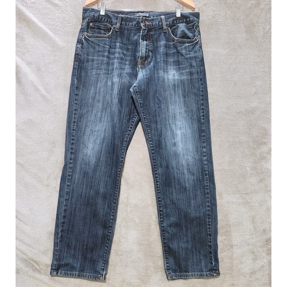 Lucky Brand Mens Dark Wash 221 Original Straight Leg Jeans Size 36x30 Minimalist